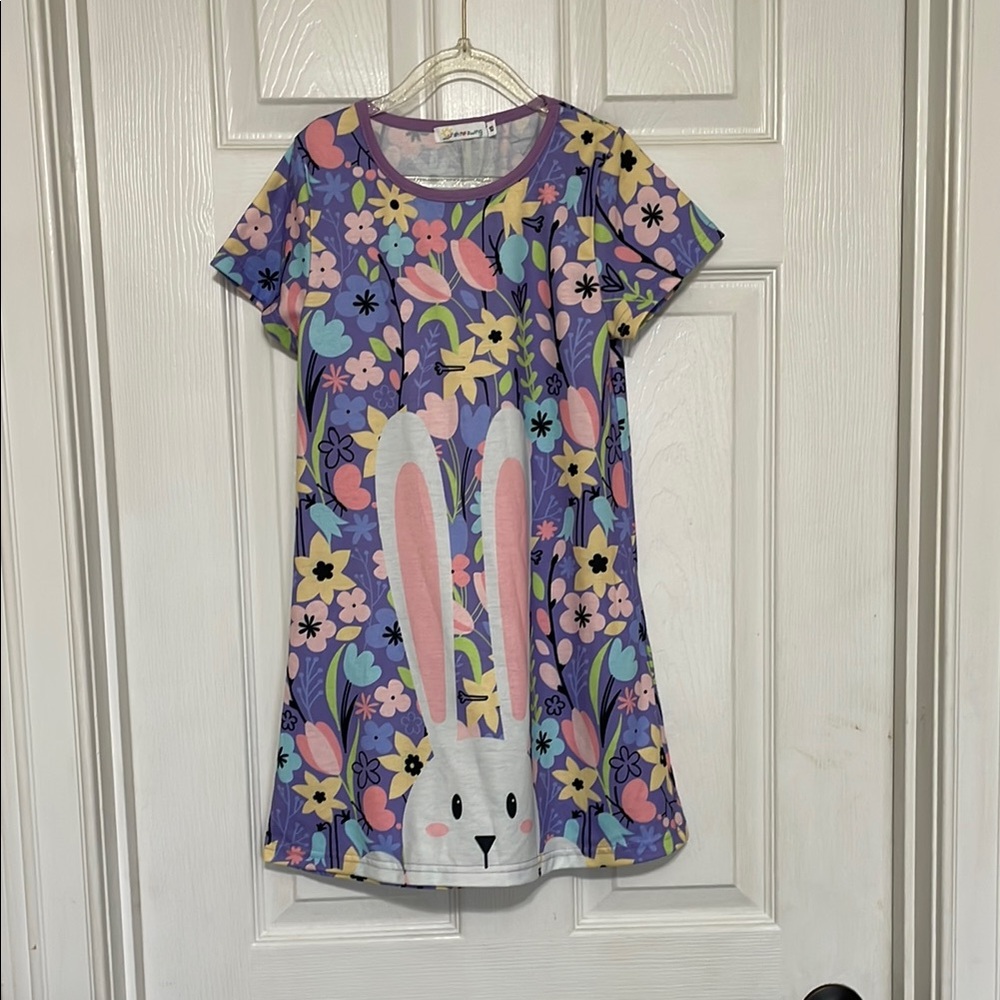 Floral Bunny Kids Shirt - Purple